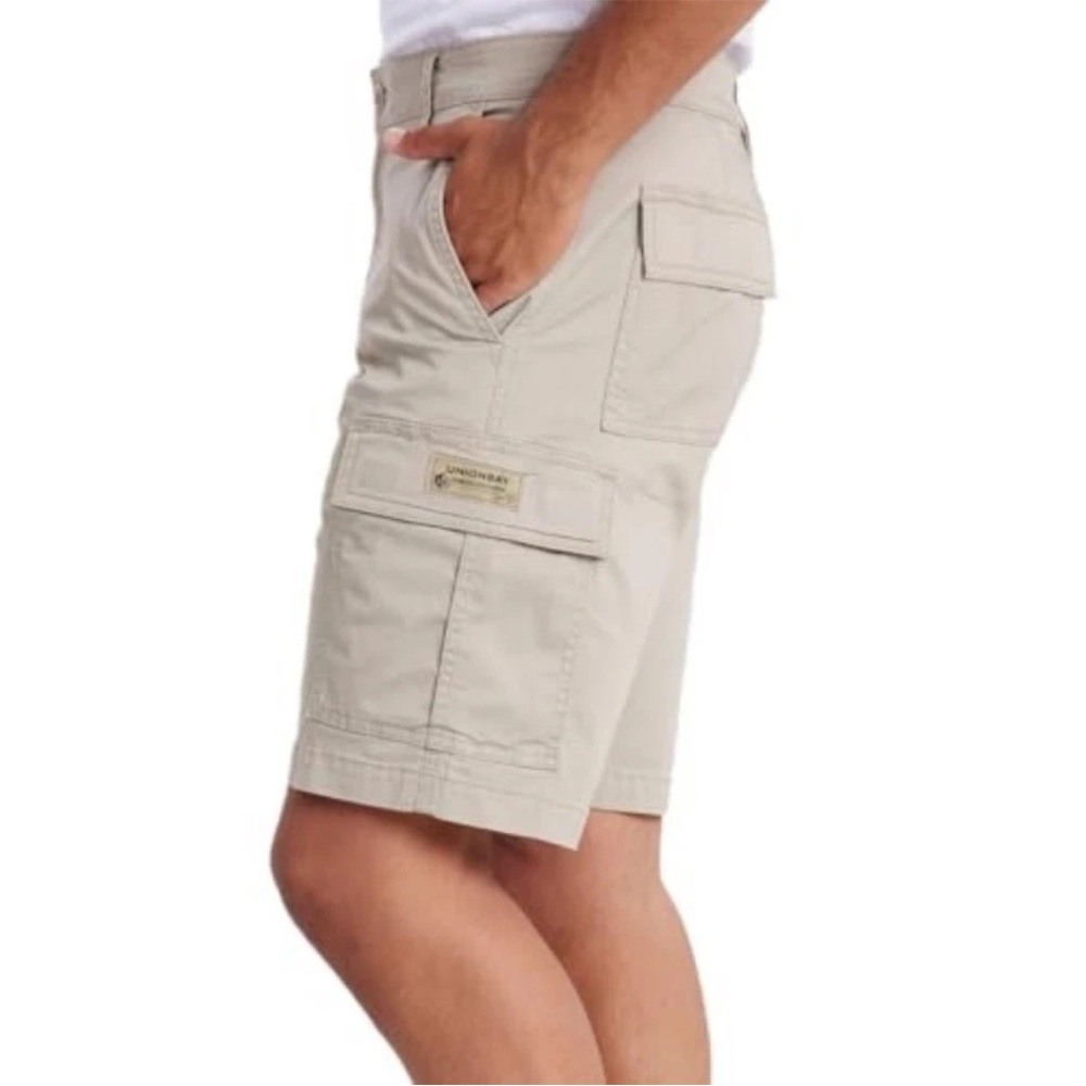 NEW UNIONBAY Relaxed Fit Flex Waist Cargo Shorts Khaki Tan Gorpcore Mens 38 XL - Picture 9 of 9